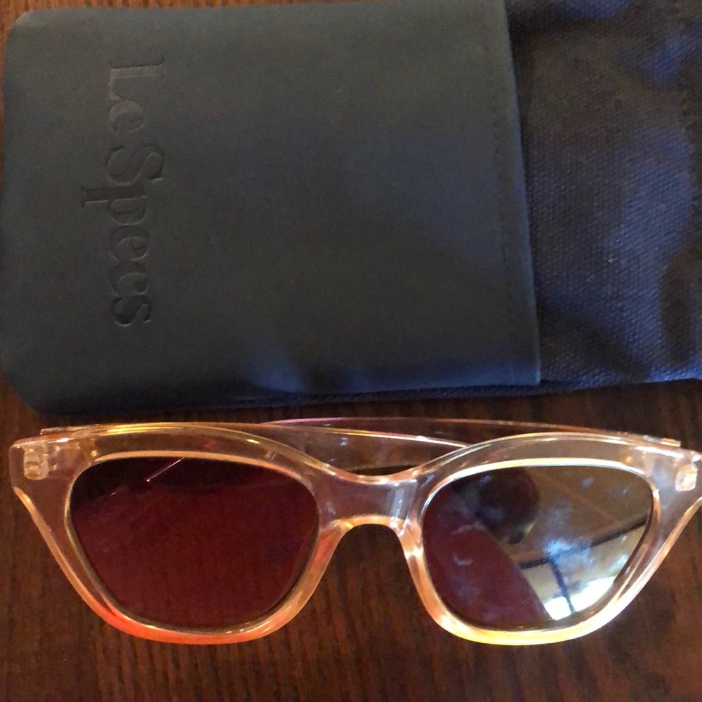 Le Specs Pink Lucite Sunglasses